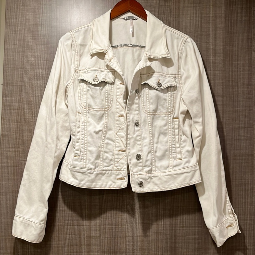 Free People Kiel Wash Jeans Jacket ~ in Ivory/Cream